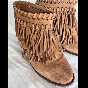 Zara Fringe Suede Boots